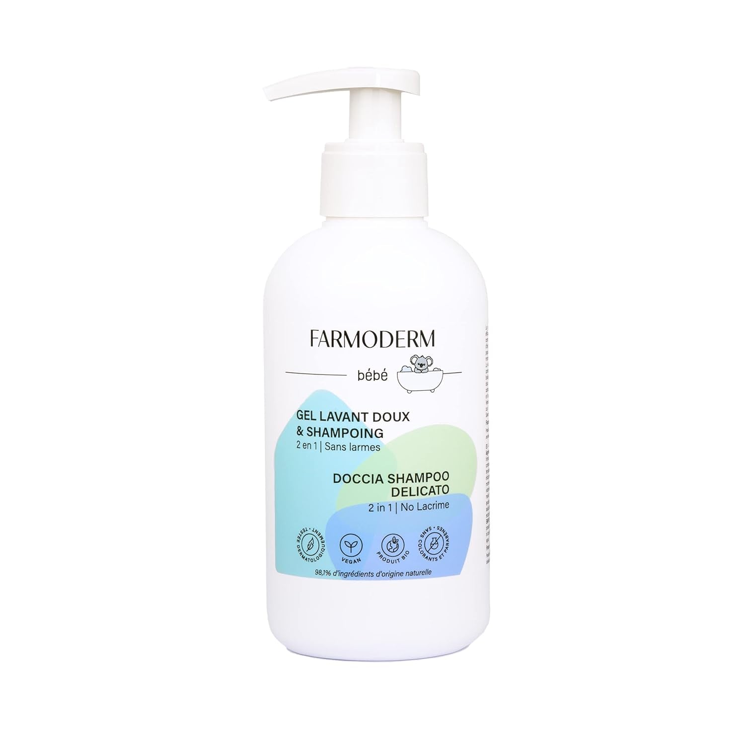 Shampoing et gel nettoyant 2 en 1 Shampoing & Gel Nettoyant Doux Quotidien Bébé - vegan et bio - à 98% d'ingrédients d'origine naturelle - Shampoing sans larmes pour enfants et bébés - 300 ml Enfants - Bains et soins Naty Shop Default title