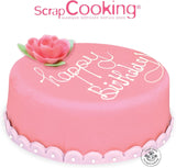 ScrapCooking - Rouleau de fondant rose â'¬ 36 cm - Fondant noir roulé 430 g - Cake topper fondant topper décoration pour gâteaux, pâtisserie, anniversaires, fêtes - Rose - 7264 Pâte à sucre Naty Shop