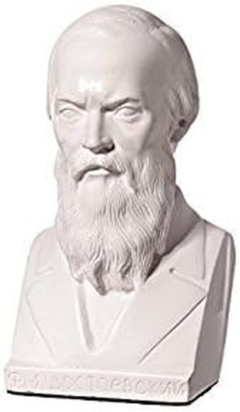 Statue sculpture buste en marbre de l'écrivain russe Fiodor Dostoïevski 14 cm blanc Statuettes et sculptures Naty Shop Titre par défaut