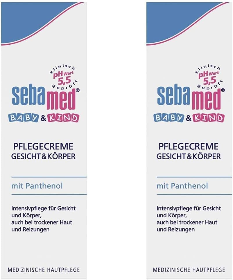 Sebamed Lotion de soin pour bébé et enfant au panthénol, pack de 2, 2 x 200 ml, prend soin en douceur de la peau délicate des enfants, également de la peau sèche et des irritations Enfants - Bain et soins de la peau Naty Shop 1 pack, 1 X 75 ml