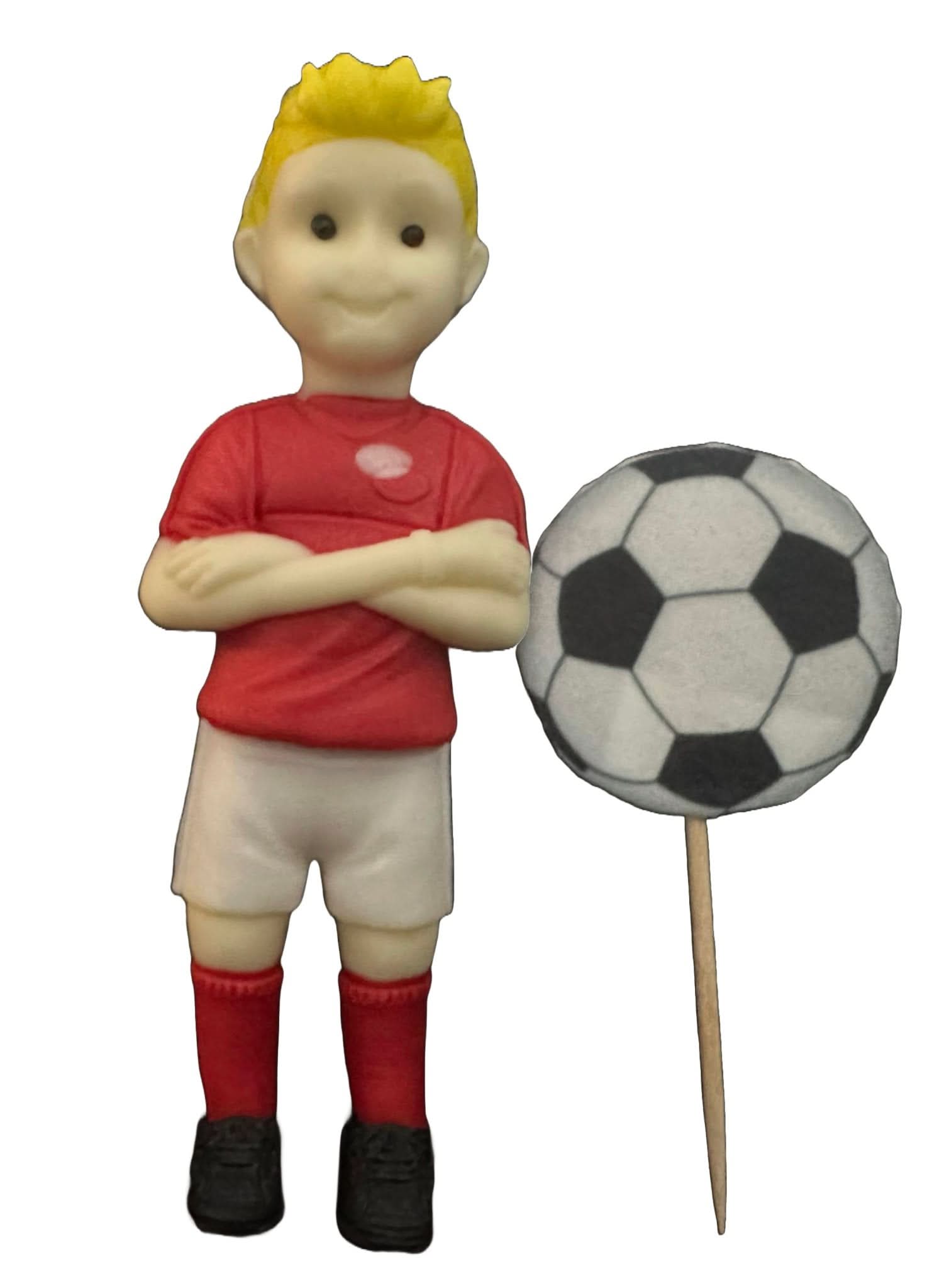 Lot de 2 décorations comestibles en sucre, Décorations Footballeur en Pâte à Sucre Nati Shop