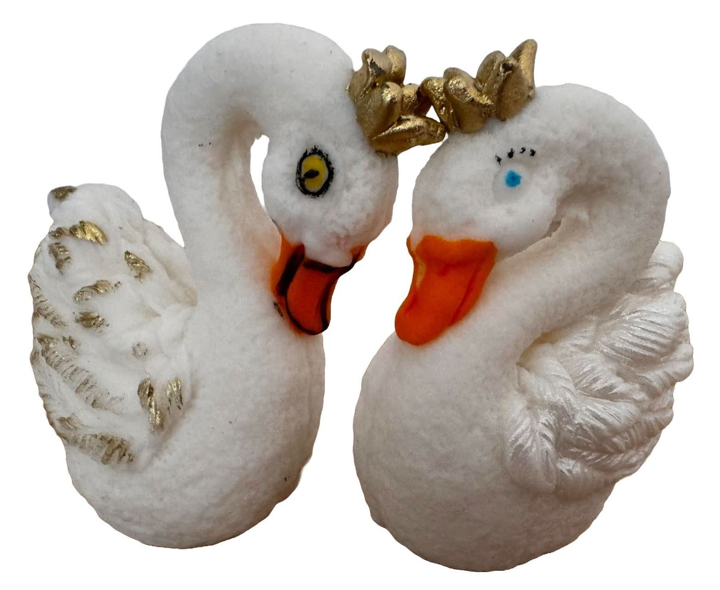 Lot de 2 décorations comestibles en sucre, Décorations en Pâte à Sucre Cygnes Nati Shop