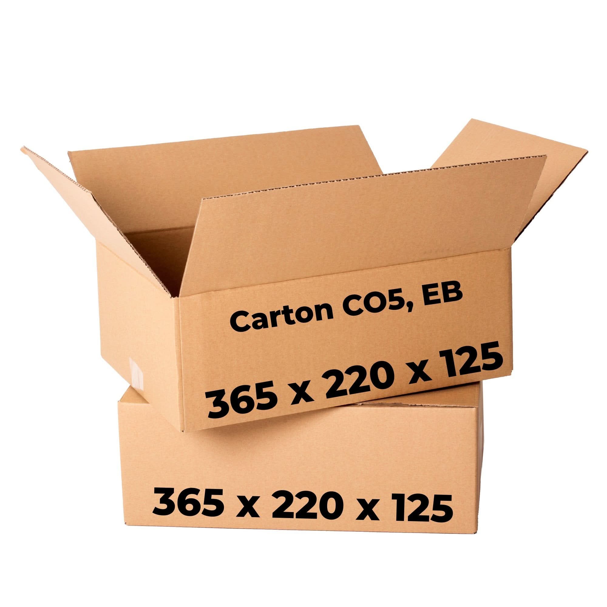 Lot de 20 cartons CO5, EB, 365 x 220 x 125 Cartons d'emballage Nati Shop