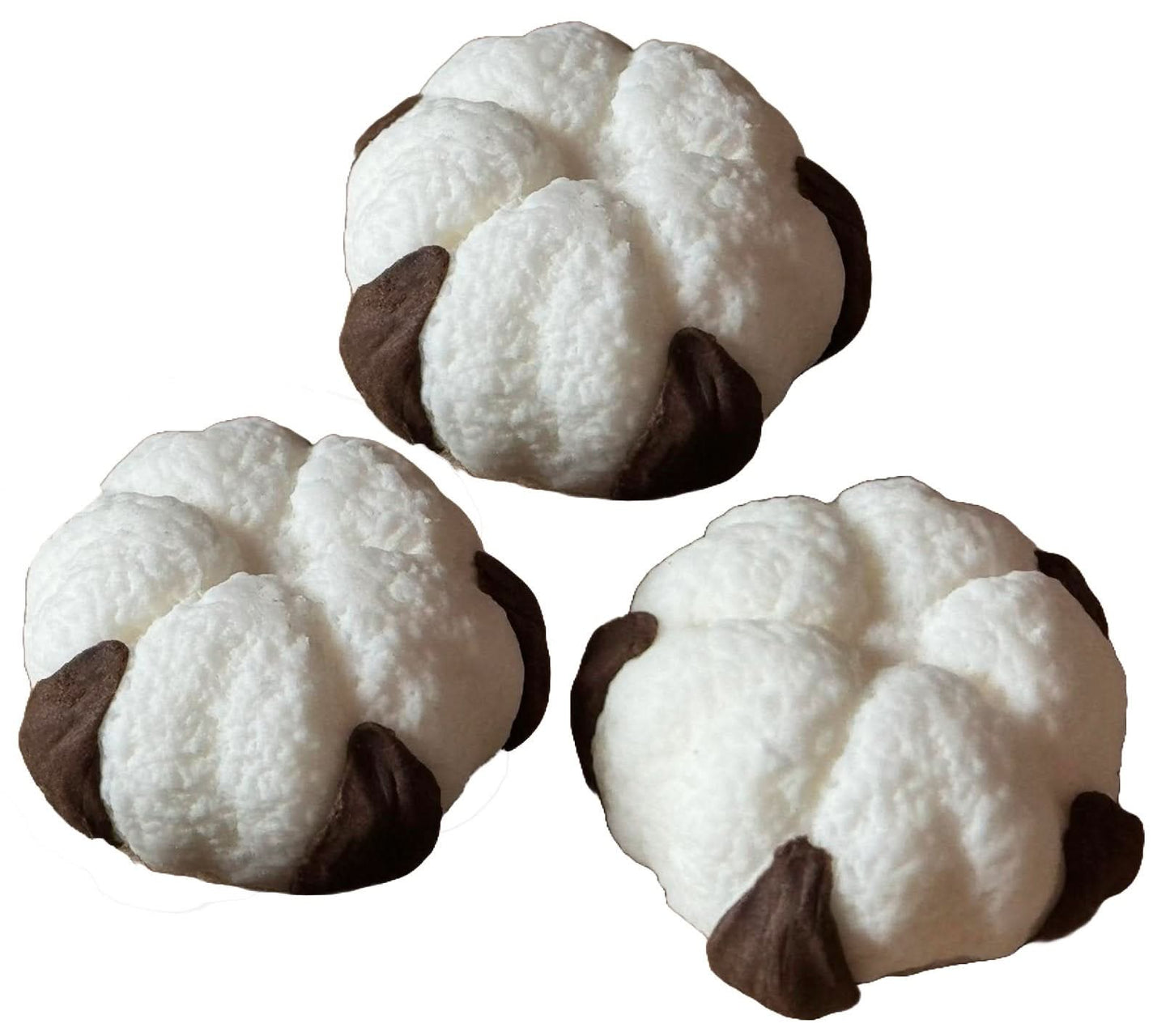 Lot de 3 décorations comestibles en sucre, Décorations Fleurs de coton de chez Pâte à Sucre Nati Shop