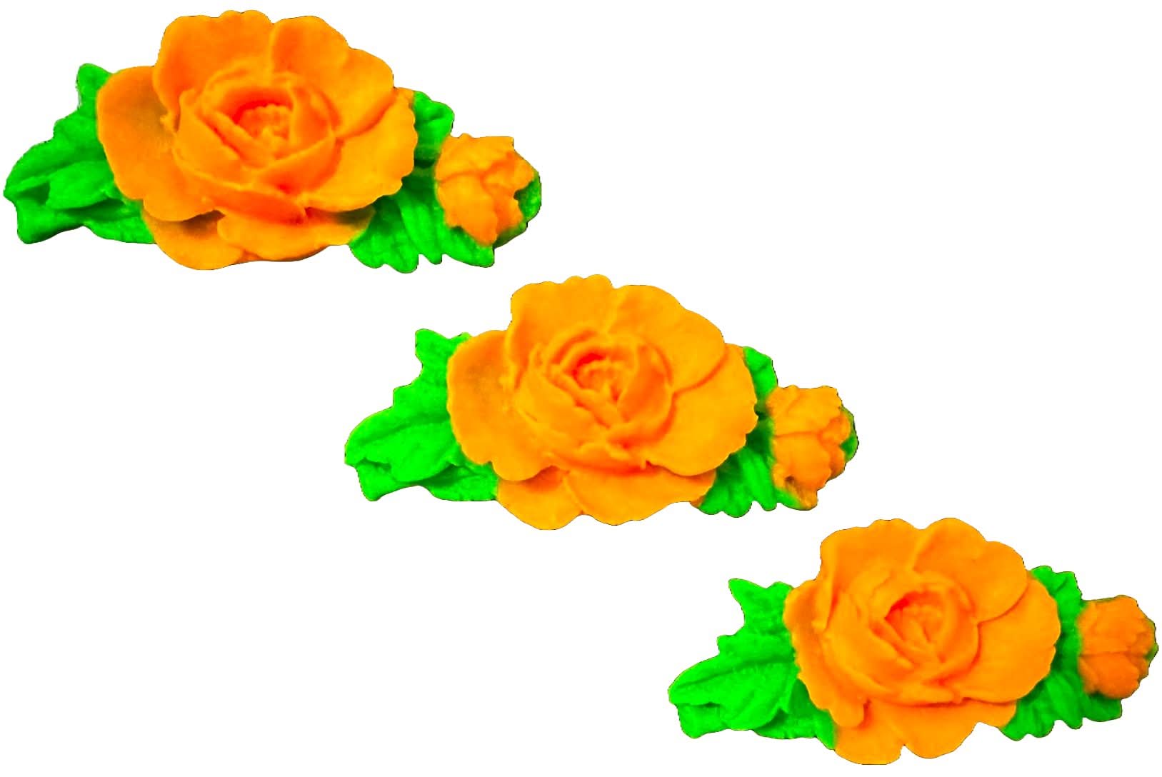 Lot de 3 décorations comestibles en sucre, décorations roses de chez Sugar Paste Nati Shop