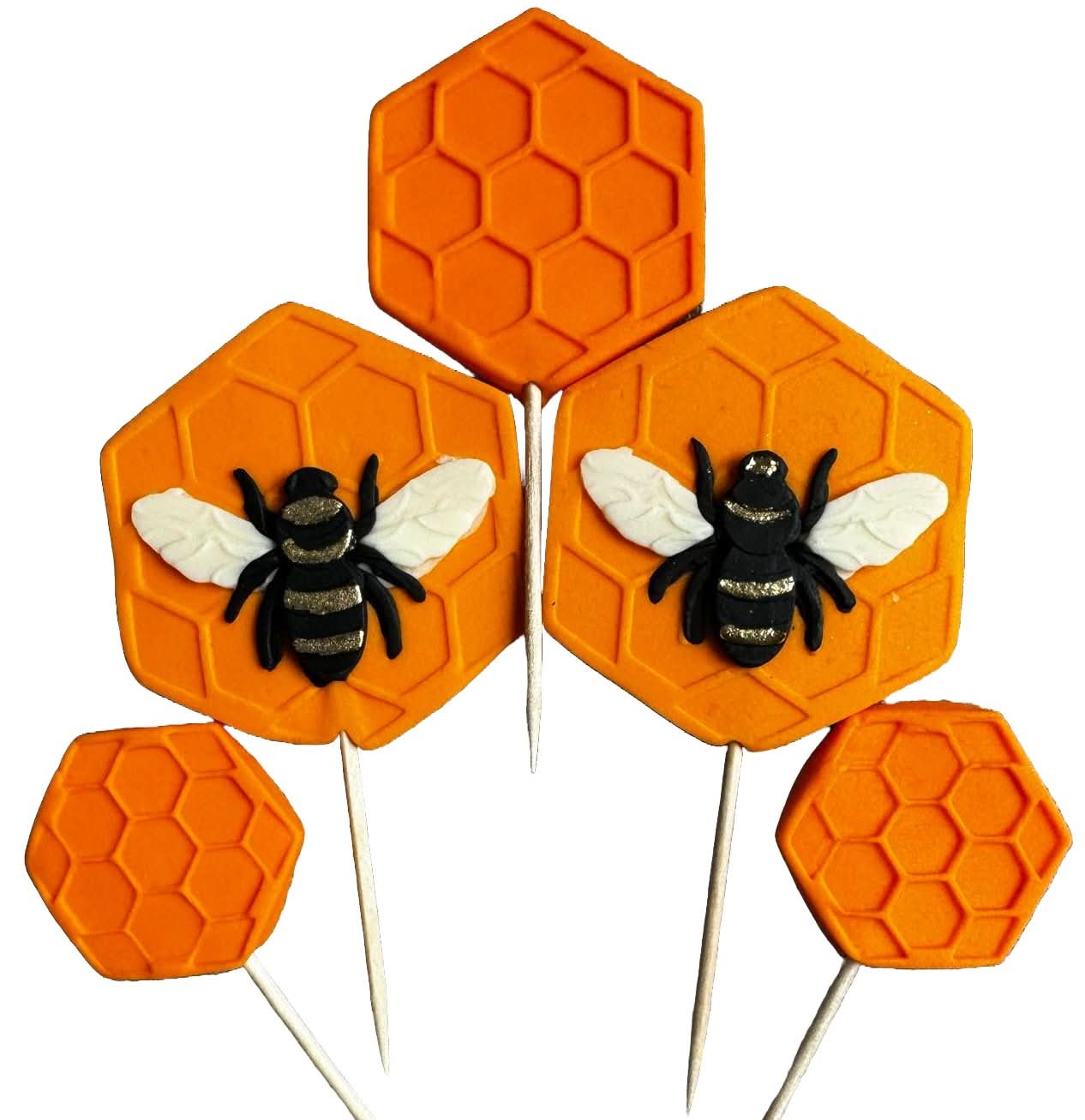 Lot de 5 décorations comestibles en sucre, Décorations en Pâte à Sucre Abeilles Nati Shop