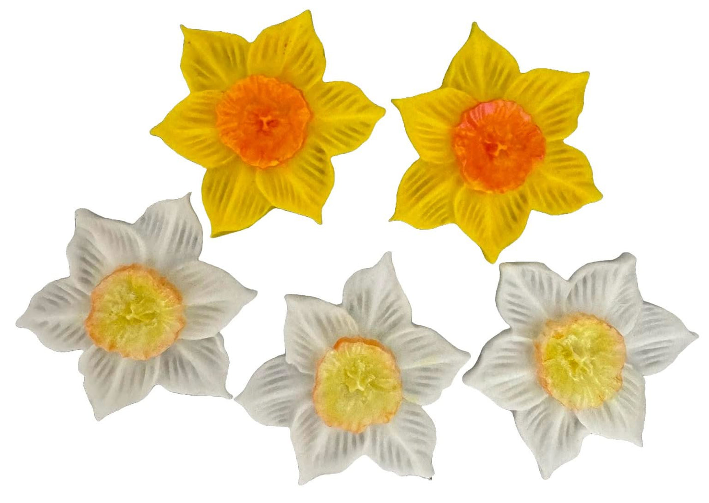 Lot de 5 décorations comestibles en sucre, Décorations en pâte à sucre Jonquilles Nati Shop