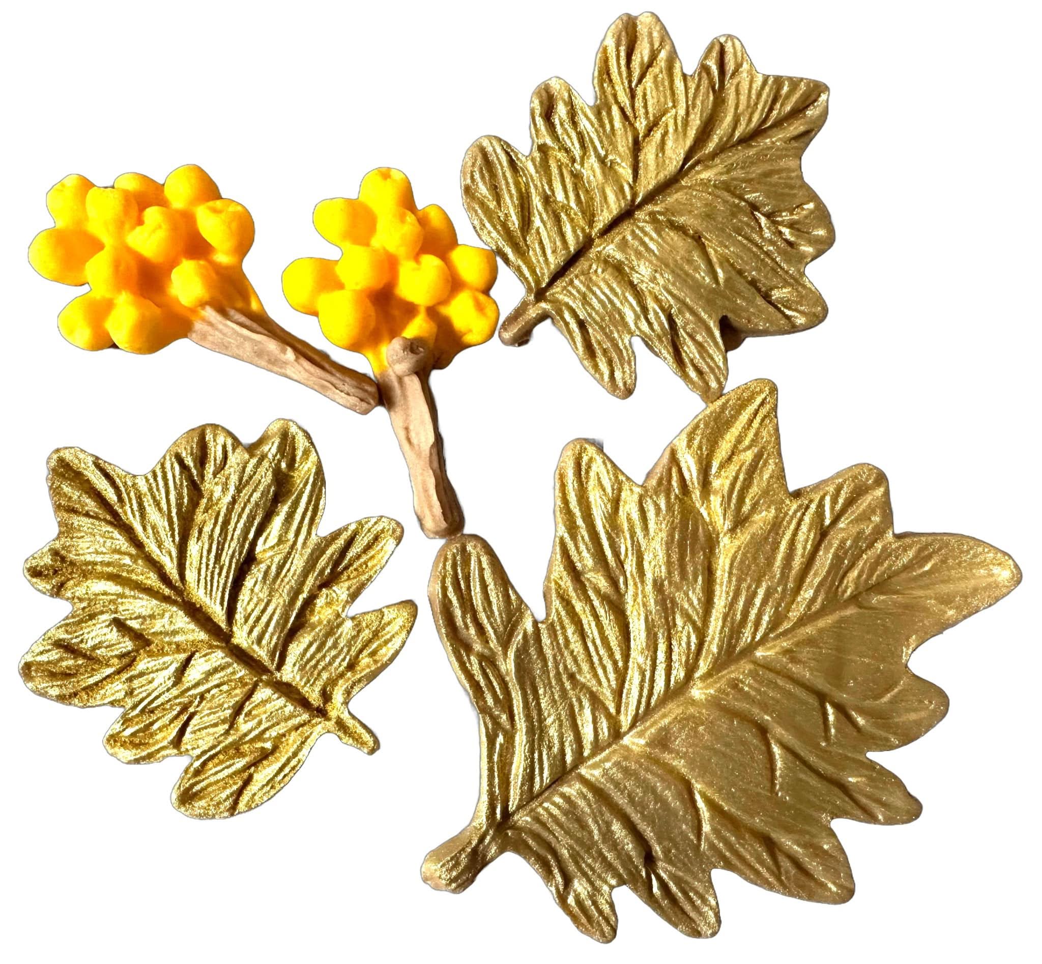 Lot de 5 décorations comestibles en sucre, Décorations Automne en Pâte à Sucre Nati Shop