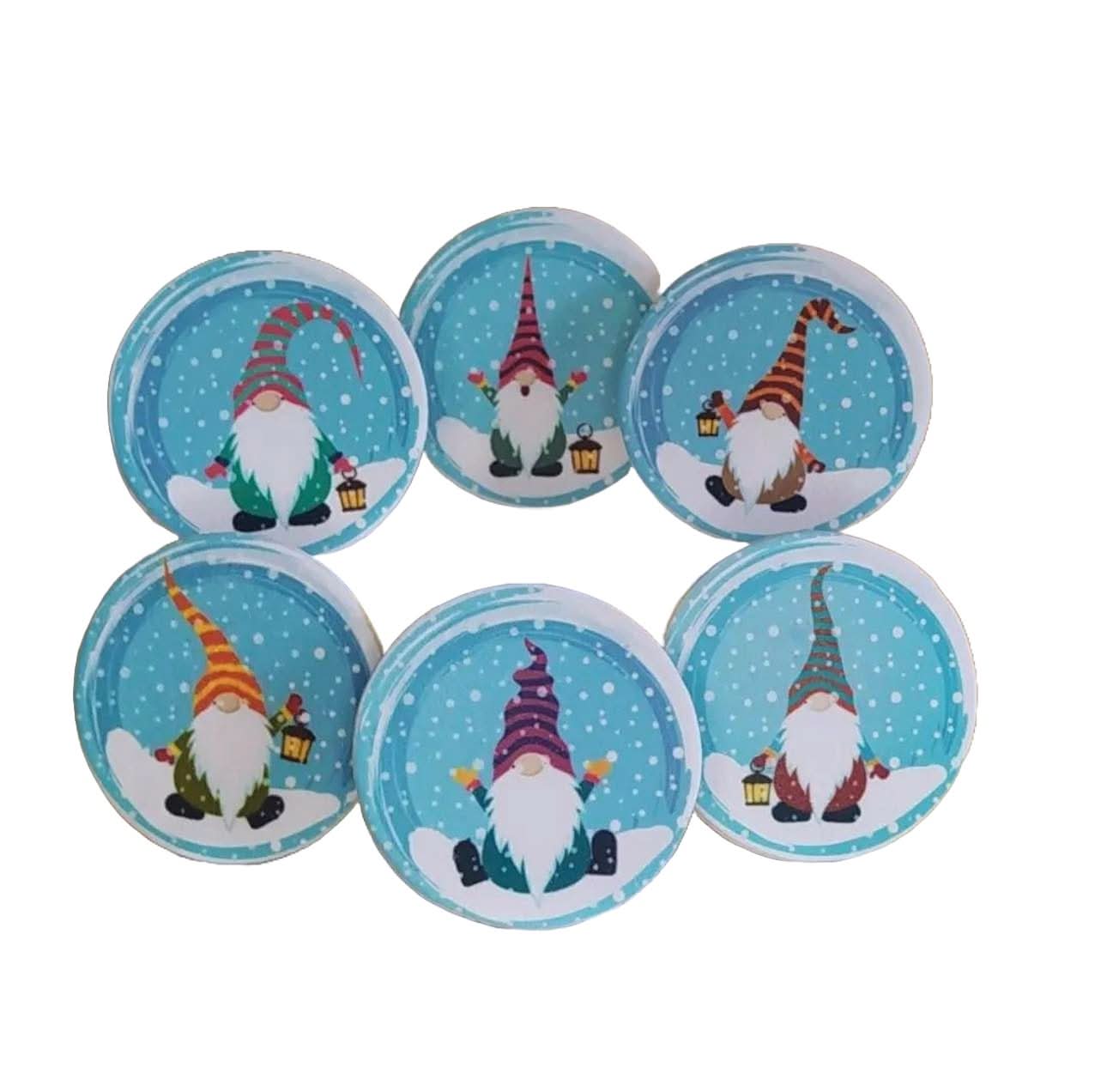 Lot de 6 décorations comestibles en sucre, Noël Nati Shop