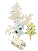 Lot de 6 décorations comestibles en sucre, Décorations d'hiver en pâte à sucre Nati Shop