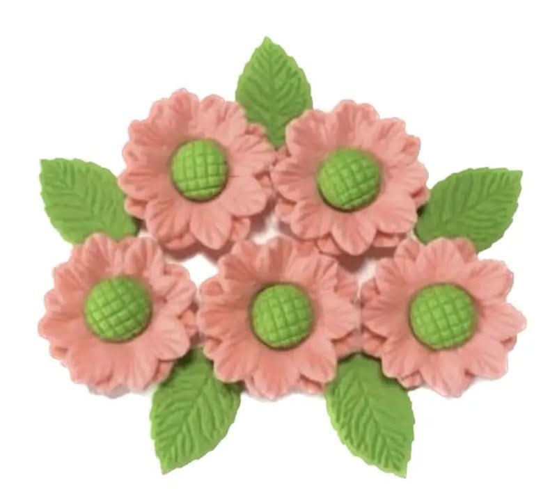 Ensemble de décorations comestibles en sucre, fleurs roses Nati Shop