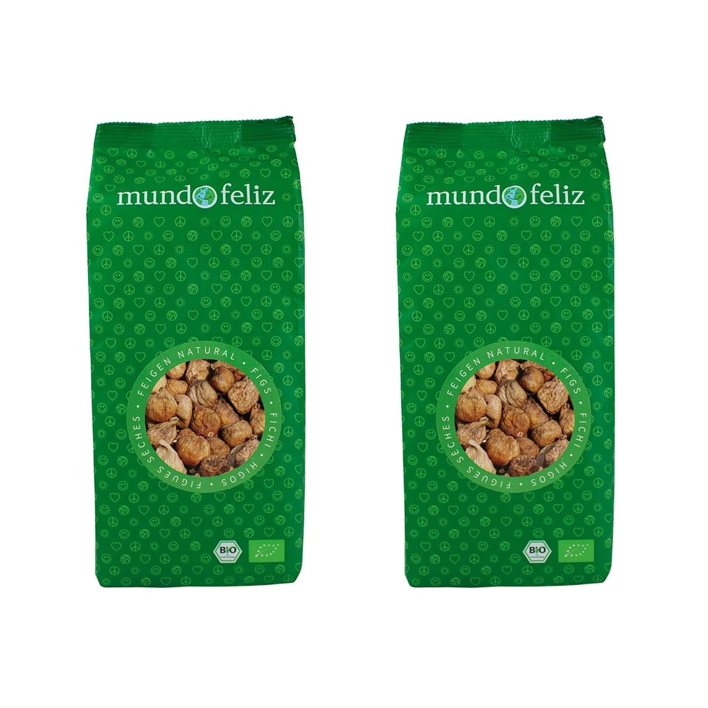 Mundo Feliz Figues Séchées issues de l'Agriculture Biologique, 2 x 500g Produits Secs Naty Shop Default Title