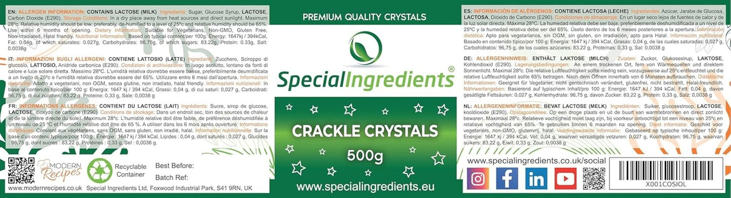 Ingrédients spéciaux Crackle Crystals Crackle 500g La plus haute qualité, sans OGM, idéal pour les gâteaux, les bonbons et les glaces Pâte à sucre Naty Shop