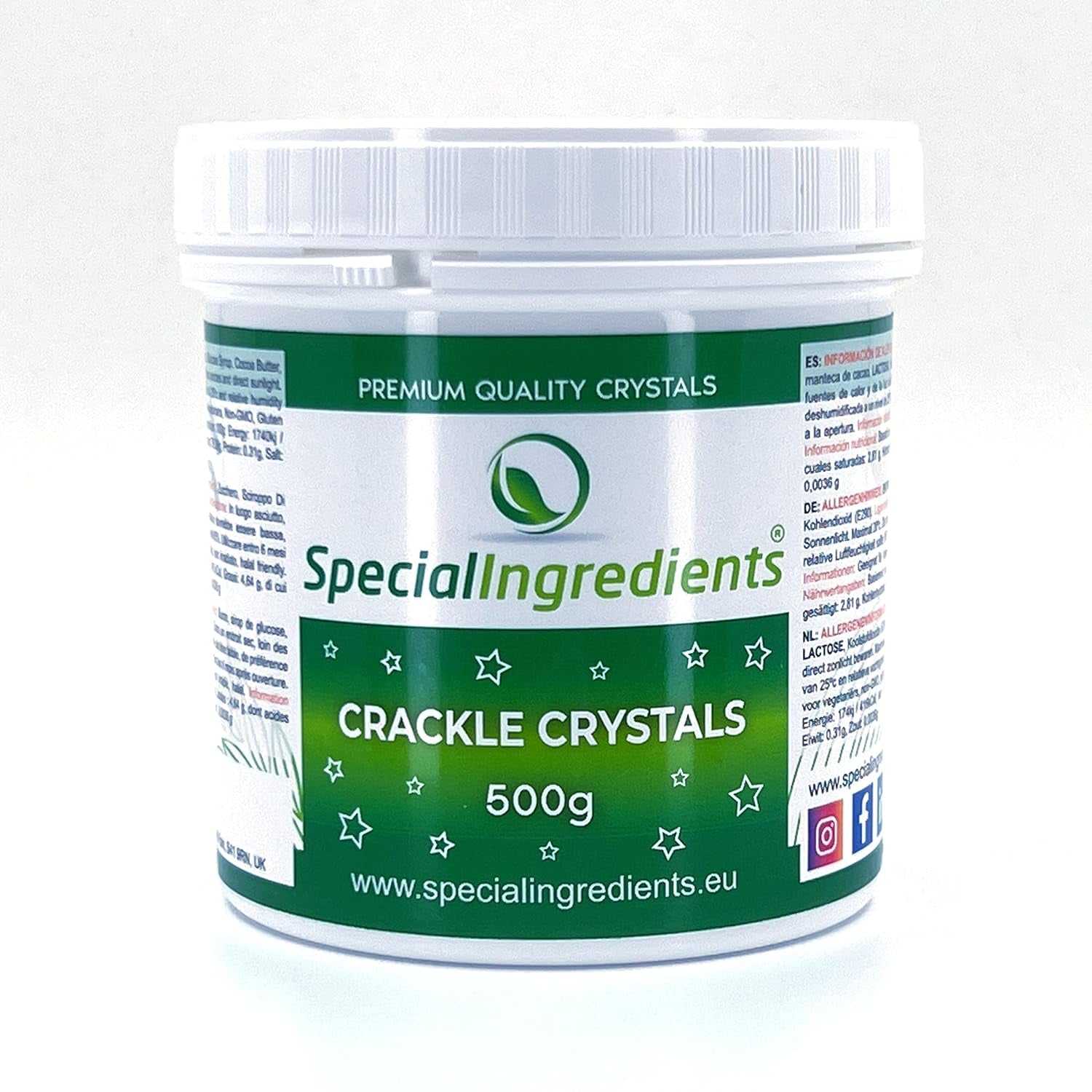 Ingrédients spéciaux Crackle Crystals Crackle 500g La plus haute qualité, sans OGM, idéale pour les gâteaux, les bonbons et les glaces Naty Shop Sugarpaste 500G (1 paquet)
