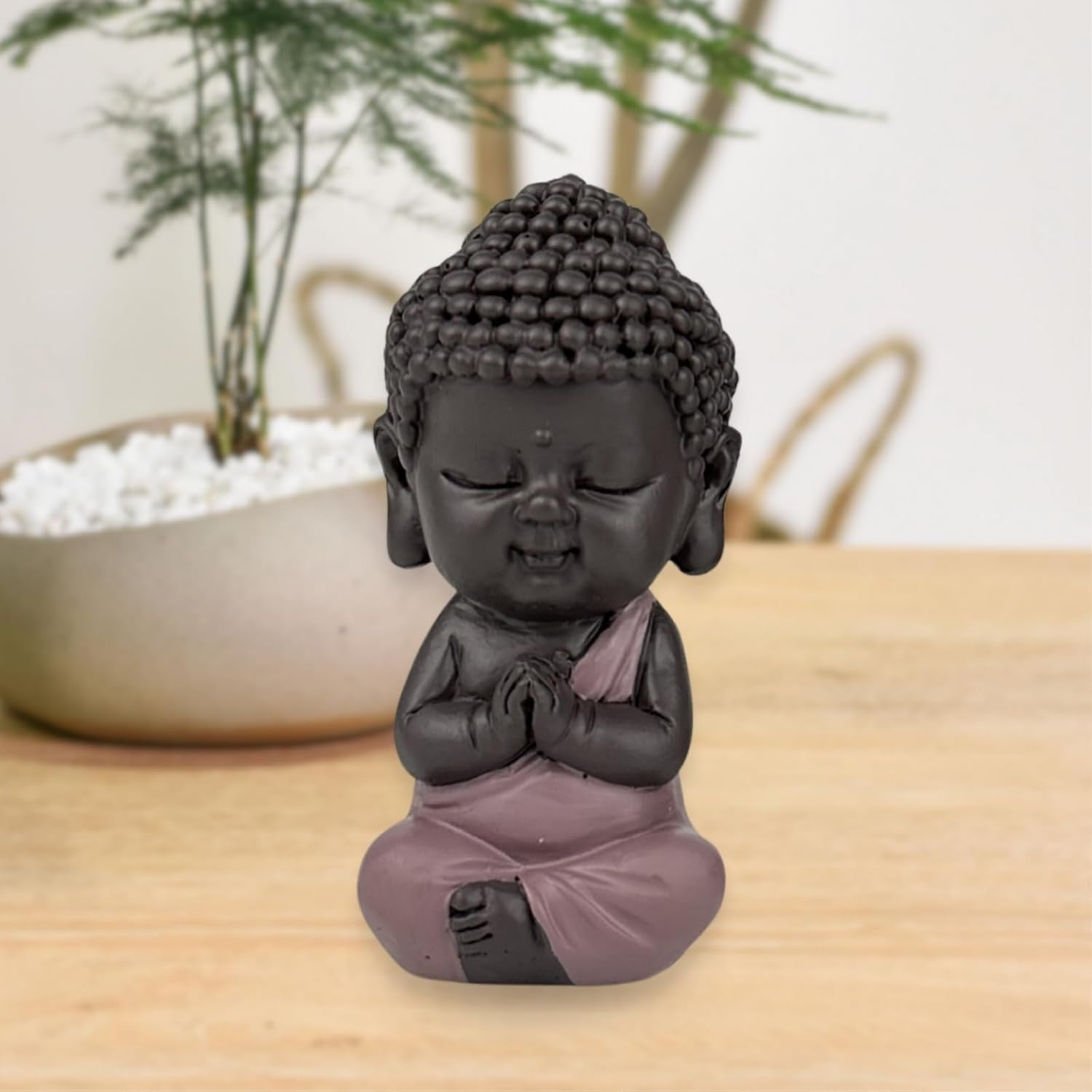Figurine Bébé Bouddha Toge Rose - Figurine inspirante et joyeuse - Talisman positif Concentration - Idée cadeau mignonne et spirituelle - H 7 cm - Zen'Light Statuettes et sculptures Naty Shop