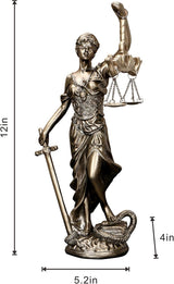 Statue de Dame Justice 30,5 cm Statue de Justice Déesse de Justice Sculpture de Justice Ange gréco-romain Justice Statues Aveugles pour la décoration Statuettes et Sculptures Naty Shop