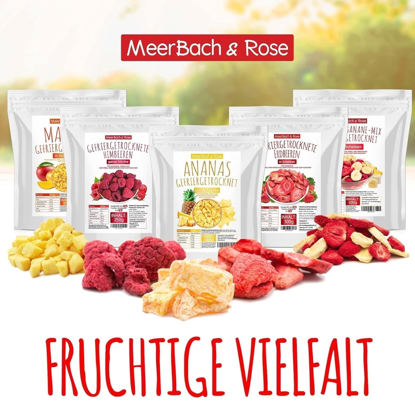 Mélange fraise-banane 200g - fraises lyophilisées et bananes lyophilisées comme délicieux en-cas en sachet Produits déshydratés Naty Shop