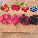 Mélange de fruits lyophilisés Super Baies | XL 300g Fruits secs sans sucre | Fruits secs | Fruits secs Fraises lyophilisées Framboises Myrtilles lyophilisées ZingyZoo Produits déshydratés Naty Shop