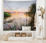 Tapisserie abakuhaus esprit d'aventure carte du monde dessins animaux Maison - Accessoires et Décorations Naty Shop Rose et bleu 230L X 140B Cm