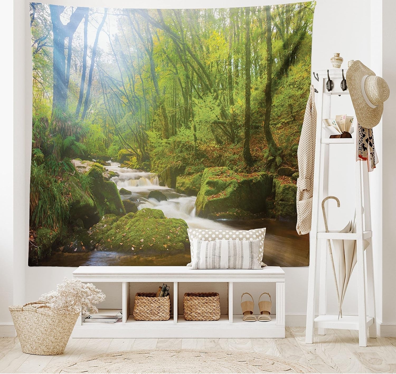 Tapisserie abakuhaus esprit d'aventure carte animale du monde du dessin animé - Naty Shop
