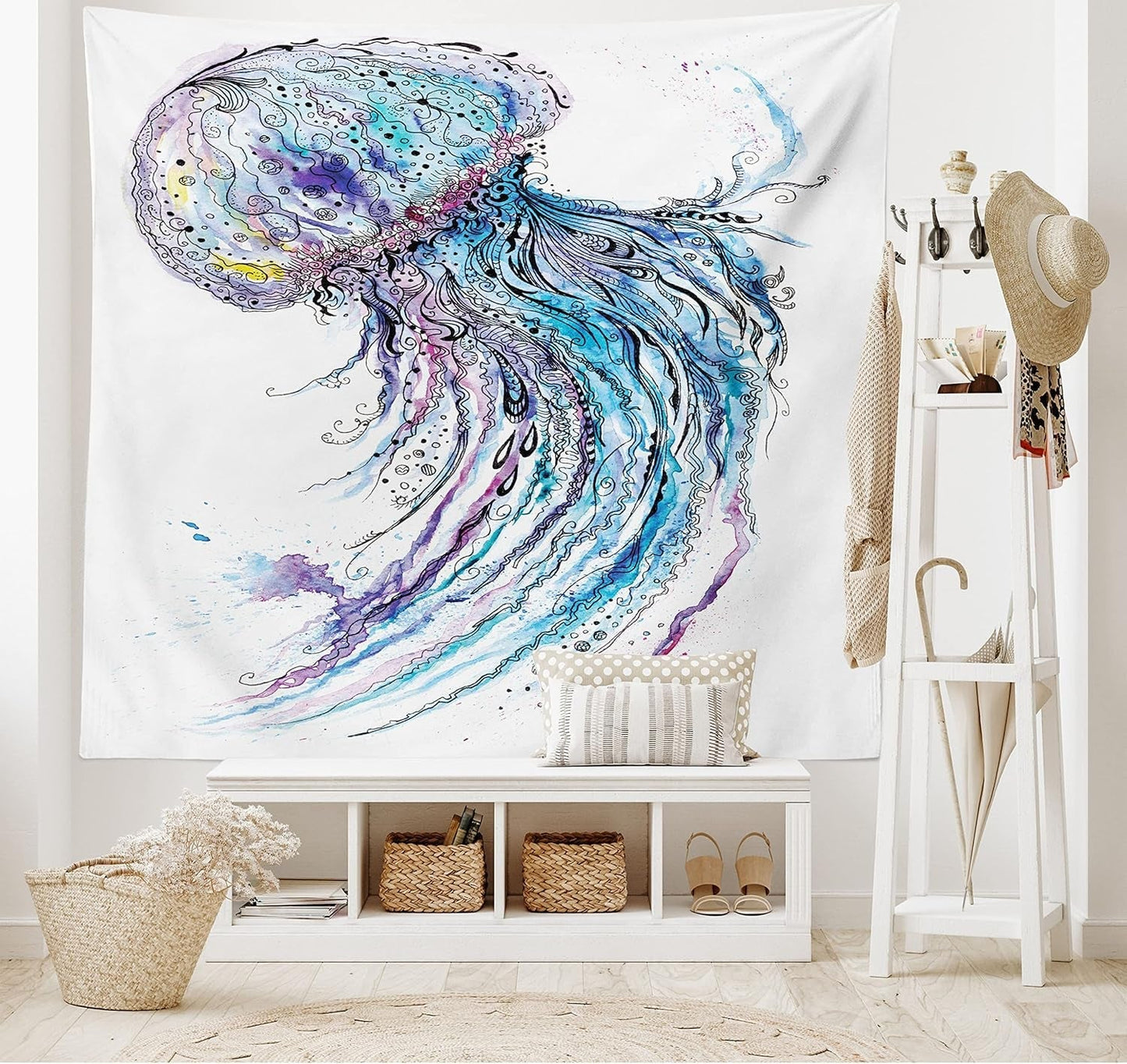Tapisserie abakuhaus esprit d'aventure carte animale du monde du dessin animé - Naty Shop