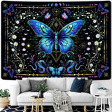 Tapisserie alishomtll papillon phase de lune floral marguerite noir Maison - Accessoires et Décorations Naty Shop