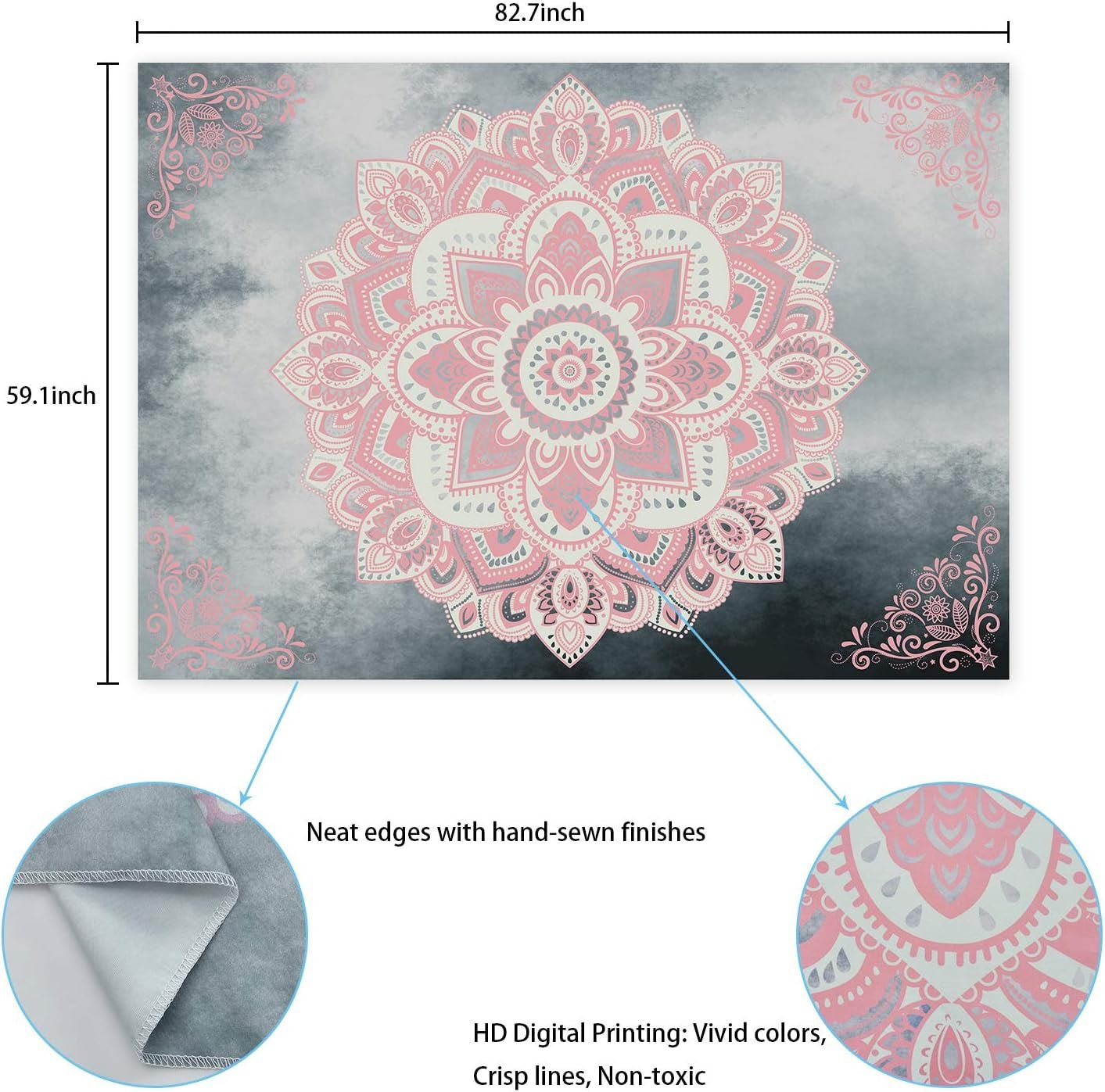 Tapisserie alishomtll mandala toile bohème indienne Accueil - Accessoires et Décorations Naty Shop