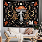 Tapisserie alishomtll vintage champignon lune feuille d'érable botanique Maison - Accessoires et Décorations Naty Shop