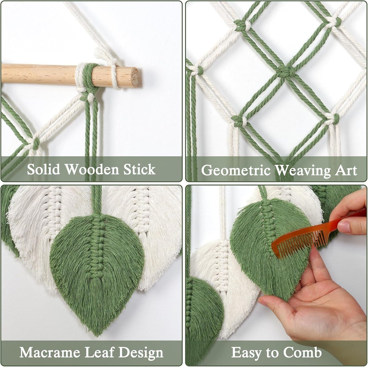 Tapisserie astnic tapisserie tissée feuilles vertes Accueil - Accessoires et Décorations Naty Shop