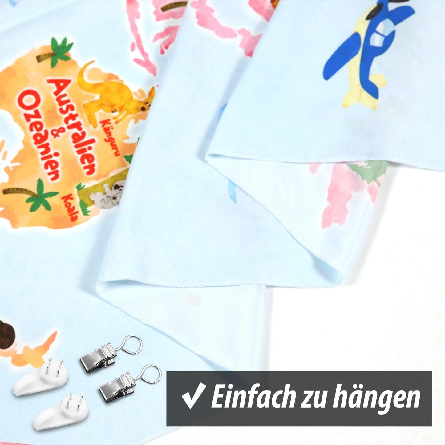 Tapisserie Bashom Carte du monde animalier allemand pour enfant Accueil - Accessoires et Décoration Naty Shop