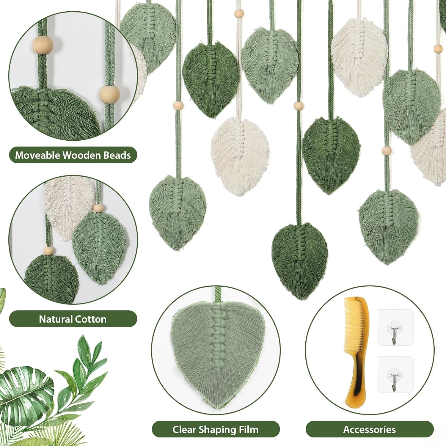 Tapisserie betylfoy tenture murale grande feuille déco Maison - Accessoires et Décorations Naty Shop
