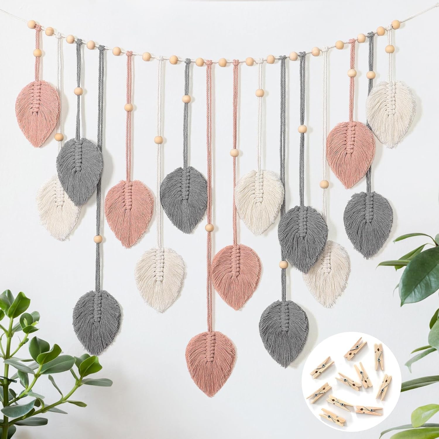 Tapisserie betylfoy tenture murale grande feuille déco Maison - Accessoires et Décorations Naty Shop Rose