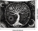 Tapisserie arbre de vie soleil lune Casa - Accessoires et Décorations Naty Shop