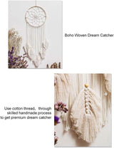 Tapisserie déco attrape-rêves tissé blanc décoration murale Maison - Accessoires et Décorations Naty Shop