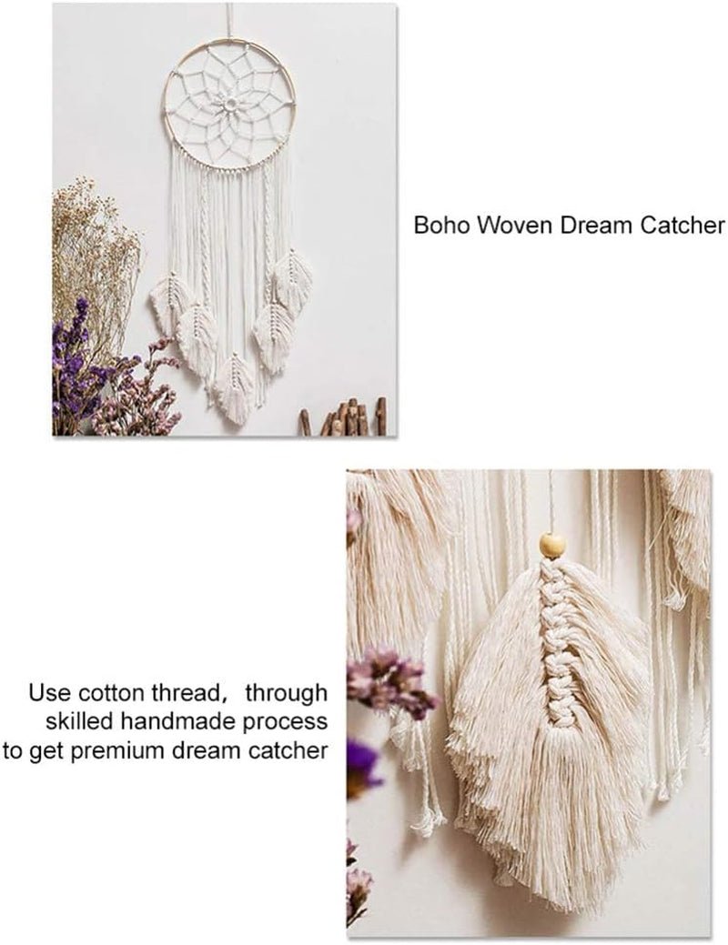 Tapisserie déco attrape-rêves tissé blanc décoration murale Maison - Accessoires et Décorations Naty Shop