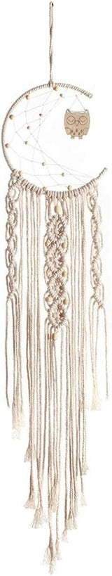 Tapisserie déco attrape-rêves tissé blanc décoration murale Maison - Accessoires et Décorations Naty Shop Chouette forêt