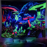 Tapisserie dremisland blacklight champignon psychédélique réactif mur galaxie Maison - Accessoires et Décorations Naty Shop Champignon 200L X 148B Cm