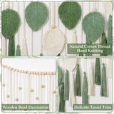 Tapisserie Dremisland grandes feuilles beige vert pompons Accueil - Accessoires et Décoration Naty Shop