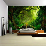 Tapisserie vert forêt à suspendre en extérieur Maison - Accessoires et Décorations Naty Shop