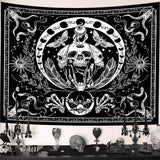 Tapisserie gothique halloween bannière noir blanc Accueil - Accessoires et Décoration Naty Shop