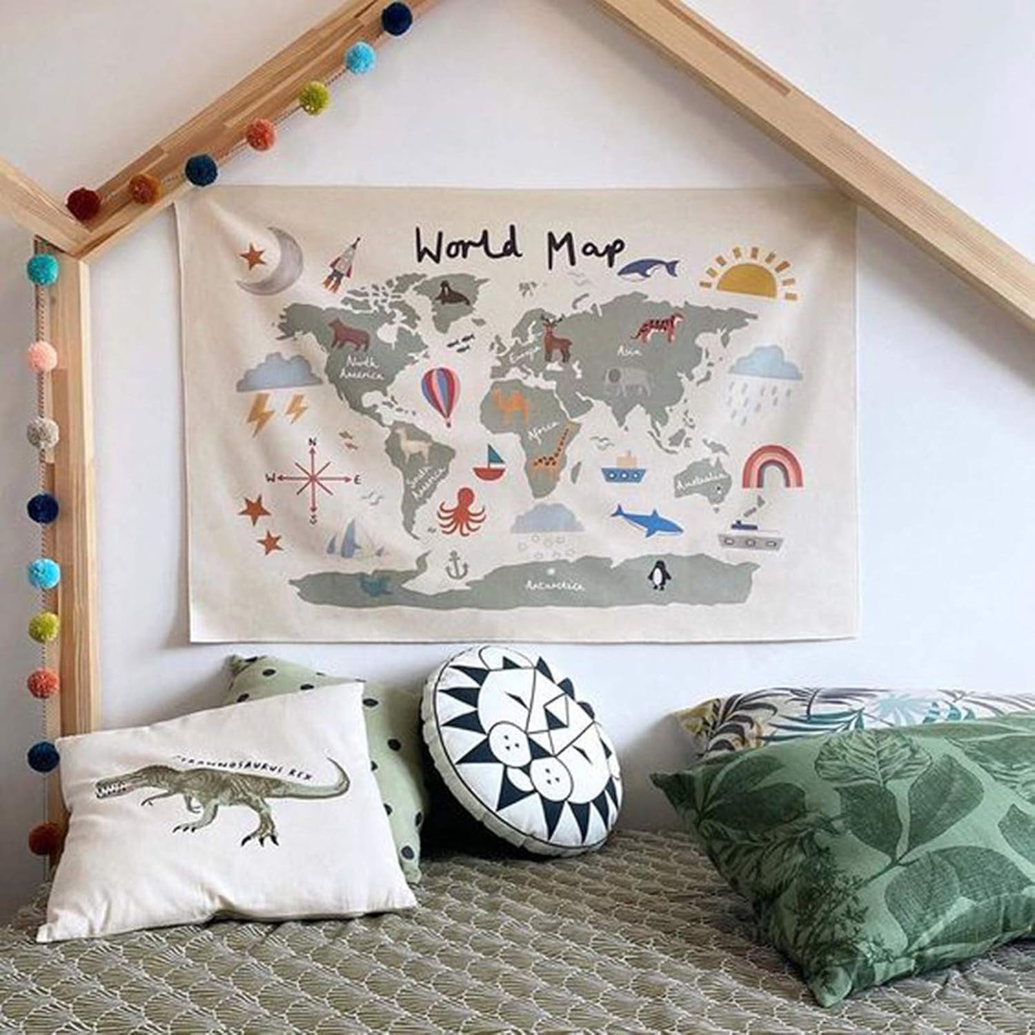 Haokaini tapisserie carte du monde lit bébé photo Accueil - Accessoires et Décoration Naty Shop