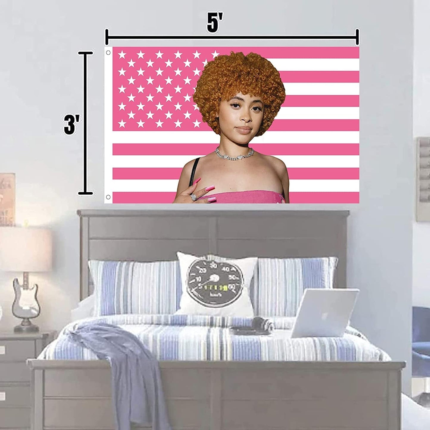 Tapisserie ice rapper spice flag intérieur extérieur rose Maison - Accessoires et Décorations Naty Shop