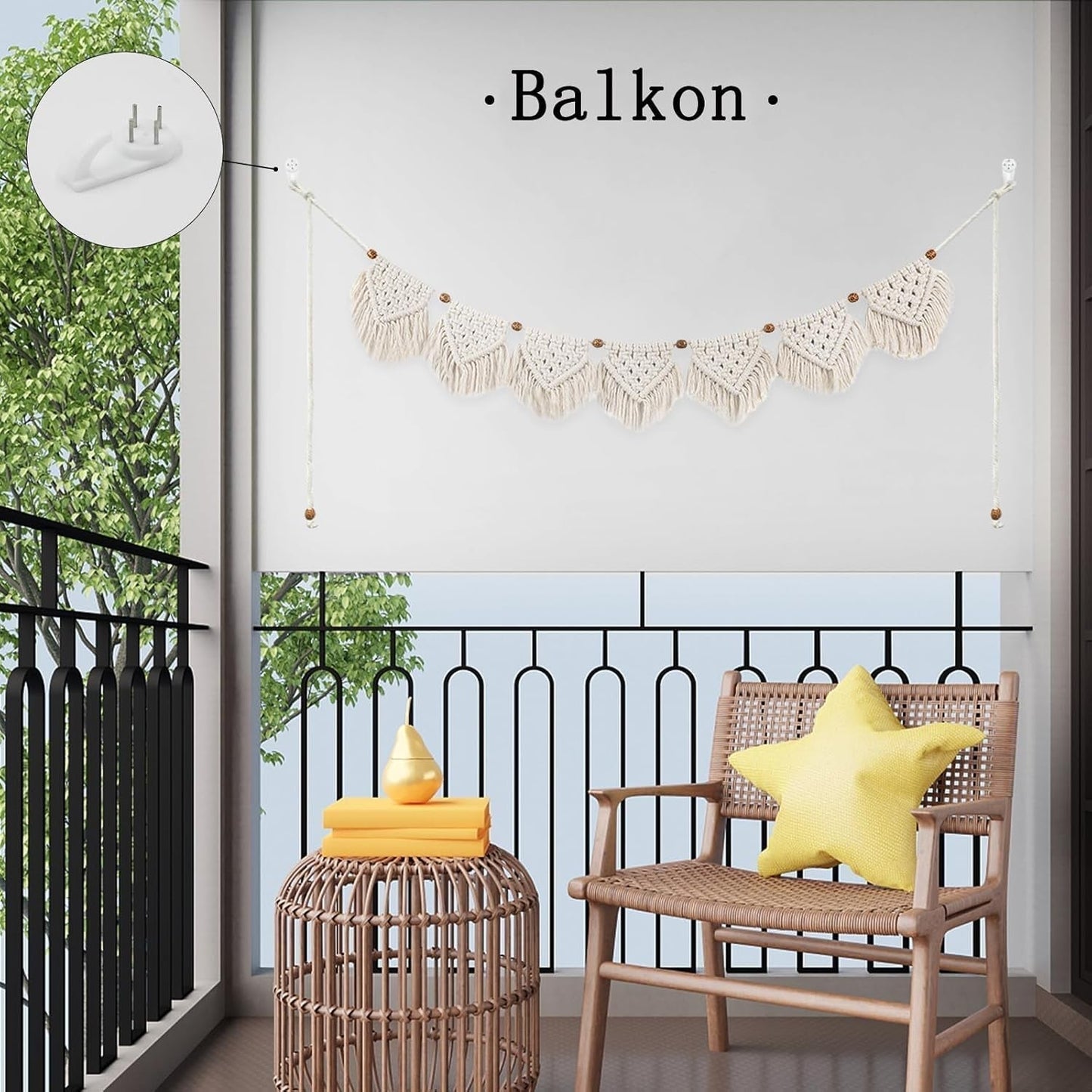Tapisserie ihonyi déco chic guirlande frangée led Maison - Accessoires et Décorations Naty Shop