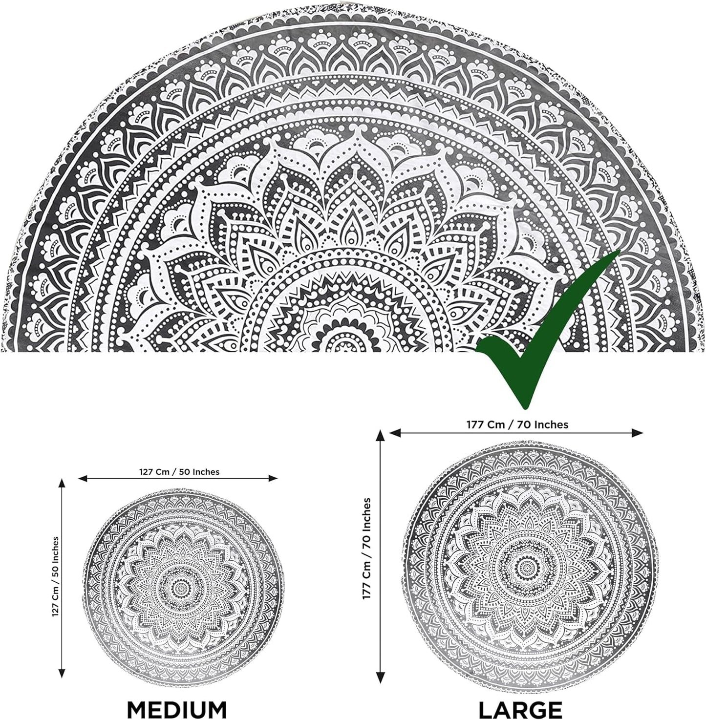 Tapisserie Inde serviette de plage ronde mandala hippiegrand indien Maison - Accessoires et Décorations Naty Shop
