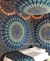 Tapisserie indienne mandala psychédélique éléphant bleu turquoise Accueil - Accessoires et Décorations Naty Shop