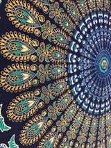 Tapisserie indienne mandala psychédélique éléphant bleu turquoise Accueil - Accessoires et Décorations Naty Shop