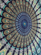 Tapisserie indienne mandala psychédélique éléphant bleu turquoise Accueil - Accessoires et Décorations Naty Shop