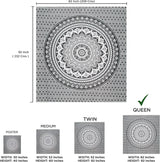 Tapisserie indienne mandala psychédélique noir blanc India Accueil - Accessoires et Décorations Naty Shop