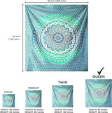 Tapisserie indienne mandala vert décoration esthétique Décoration d'intérieur - Accessoires et Décorations Naty Shop
