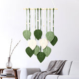 Tapisserie artisanale perles en bois feuilles vertes Accueil - Accessoires et Décorations Naty Shop Salutations